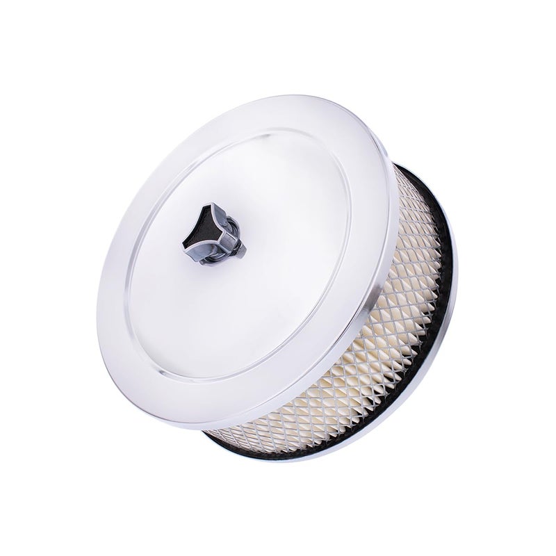 United Pacific S1106 Chrome 6 â…œ inch Air Cleaner Assembly, Low Profile, Die-Cast Chrome Plated Wing Nut, Filter Included â€“ One Air Cleaner Assembly - Image 3
